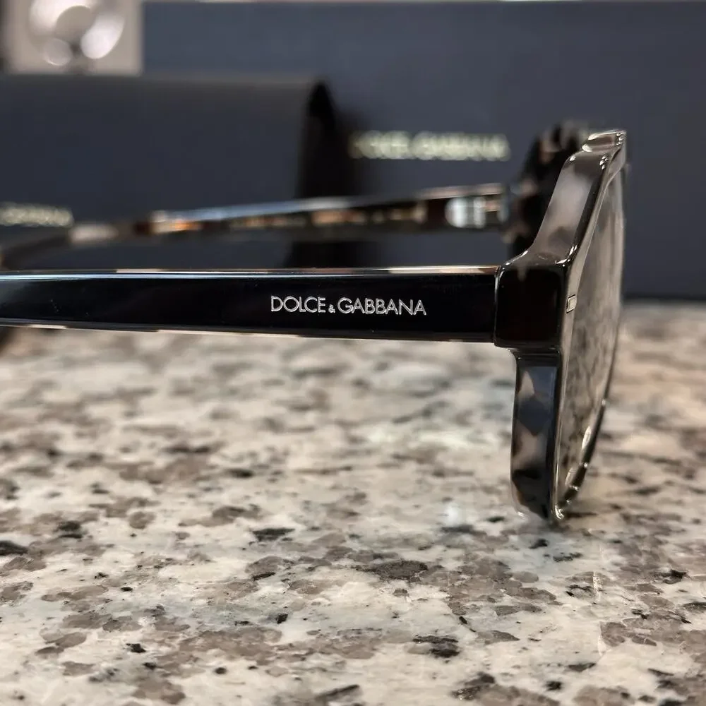 Dolce & Gabbana NEW DG 4452 Pilot Sunglasses Black on Grey Havana Aviator $415